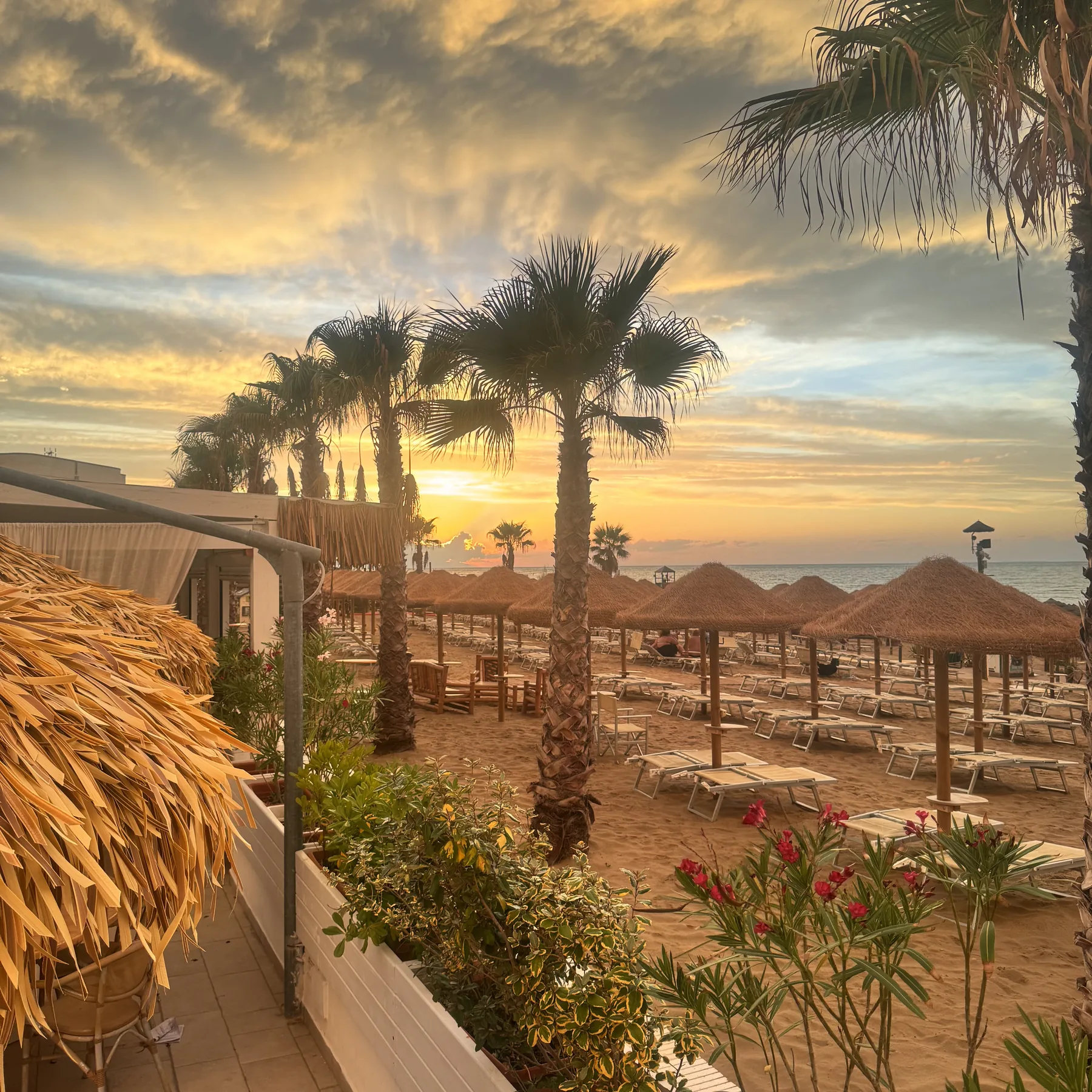 Sunset on Lido Diomedee beach